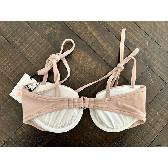 Shade & Shore Beige Underwire Bikini Top Size 34B New - Picture 4 of 4